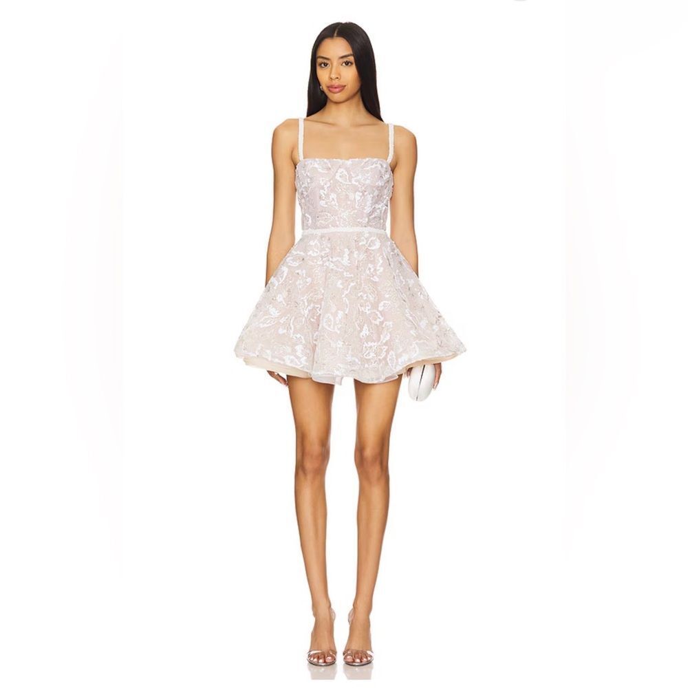 Nwot Bronx And Banco Midnight Bridal Sequin Mini Dress In White, Wedding Dress